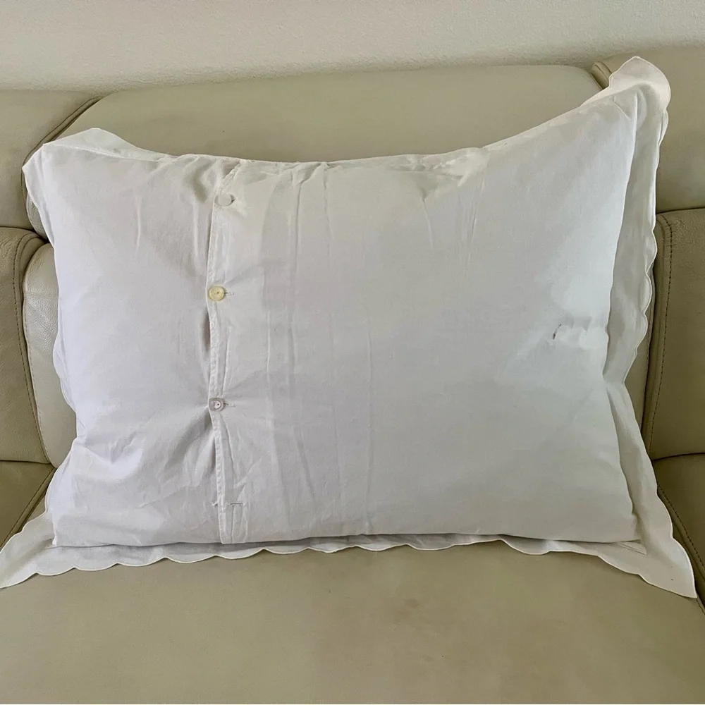 Elegant White Embroidered Pillowcase 22/28 inches